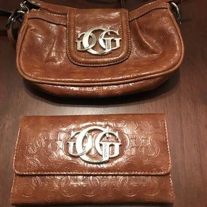 Guess Small Brown Shoulder Bag and Matching Wallet